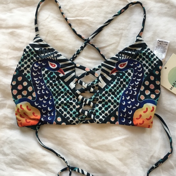 RARE Mara Hoffman Peacocks Rashguard Top - Picture 5 of 7